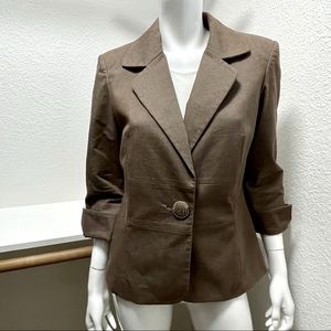 VESTI Brown 3/4 sleeve One Button Blazer Sz 10